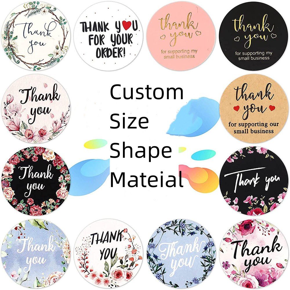 Customized Size Direct Thermal Labels Colorful Round Thermal Label Self Adhesive Printable Circle Stickers