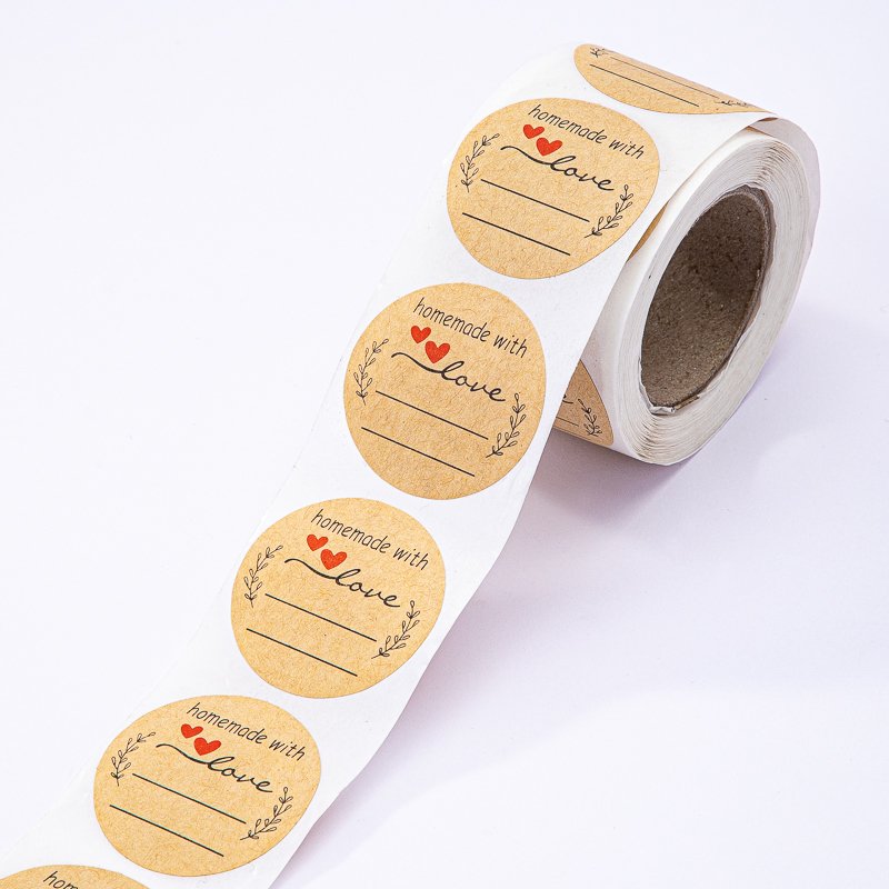 Custom Printed Labels Roll Synthetic Paper Adhesive Round Logo Sticker Thank You Label Tags For Business Brand
