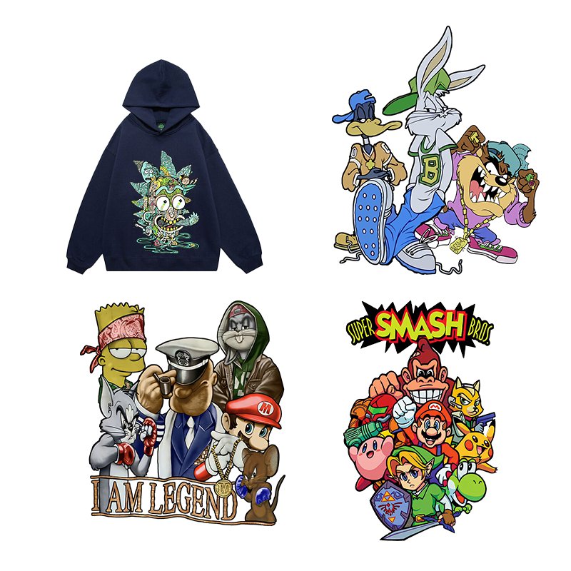 Factory processing custom t shirt dtf transfers Brand cartoon Any size design stickers htv heat transfer vinyl