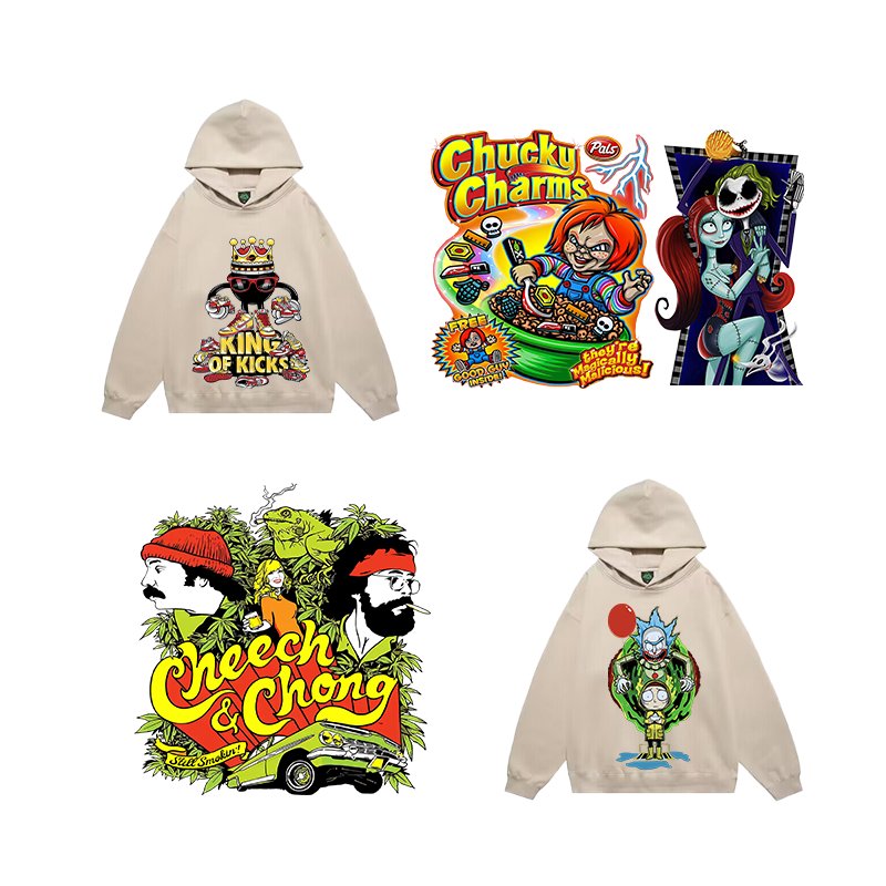 Factory processing custom t shirt dtf transfers Brand cartoon Any size design stickers htv heat transfer vinyl
