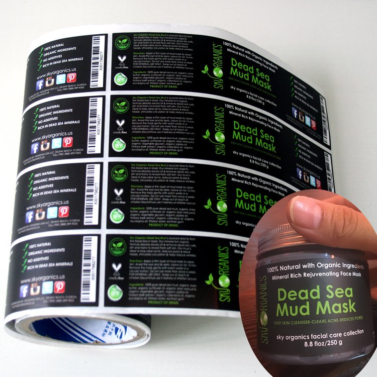 Custom Adhesive Bottle Cup Lid Seal Label Sticker Offset Printing Paper Stickers CMYK Bc74 OEM Vinyl Packing Waterproof Accept