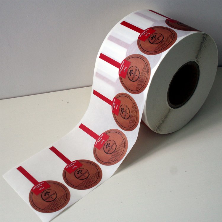 Custom Adhesive Bottle Cup Lid Seal Label Sticker Offset Printing Paper Stickers CMYK Bc74 OEM Vinyl Packing Waterproof Accept