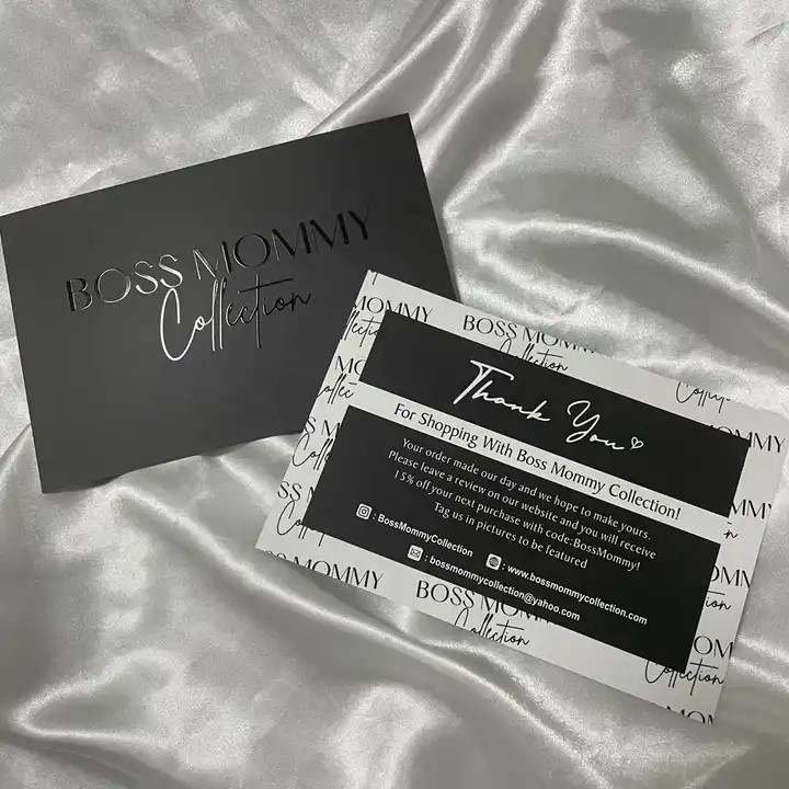Low MOQ High quality Luxury Custom Foil Logo Embossed Business Card Postcard Wedding Card Thank You Card