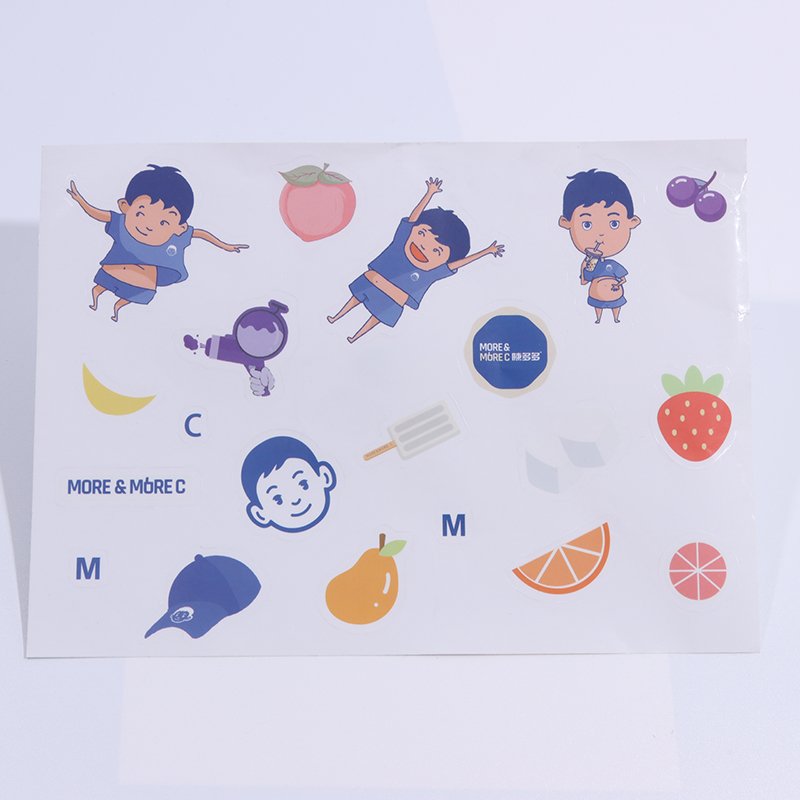 HOSHOM No MOQ Custom Logo Sticker Cute Star Holographic Anime Decorative Window Sticker