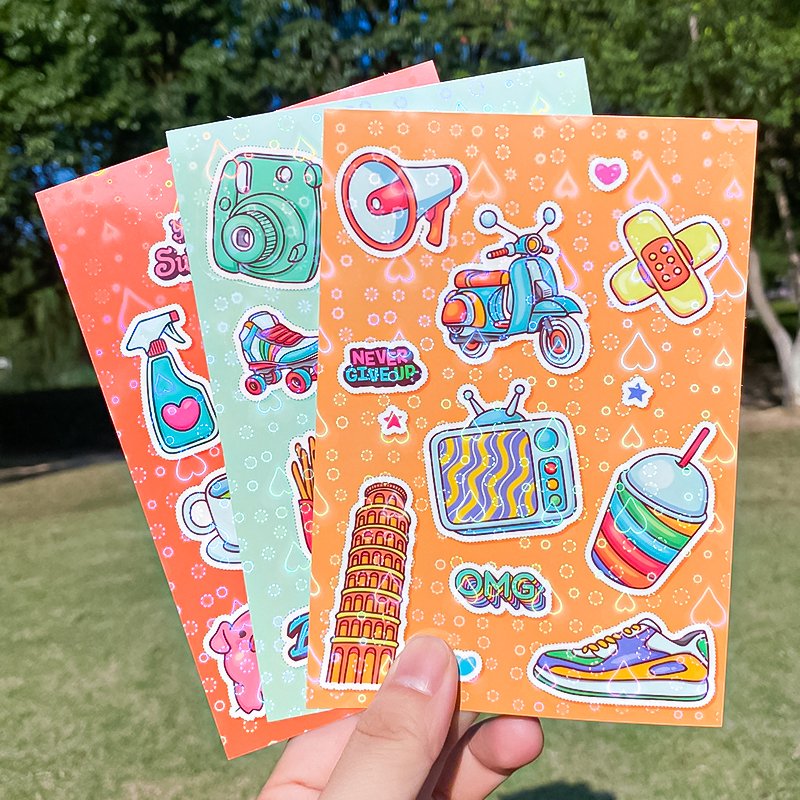 Custom Sticker Vinyl Die Cut Stickers Printing Adhesive Waterproof Company Cartoon PVC Logo Stickers
