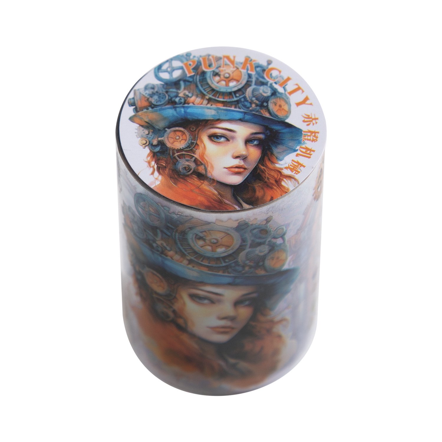 2M/Roll Tape Punk City Series Mechanical Punk Style Scenery Handbook DIY Recycled Stickers