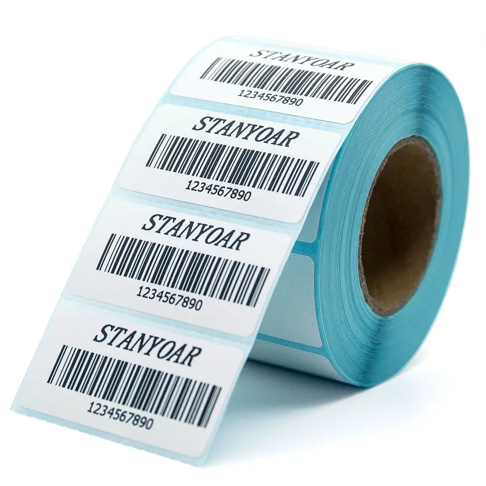 60x40 40x30mm self adhesive direct thermal sticker paper barcode thermal label paper roll
