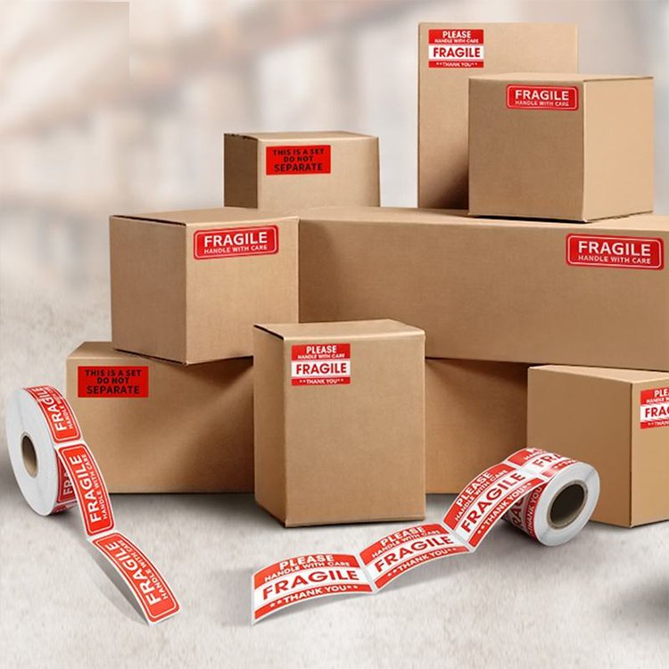 Custom printing 2"x3" 500 labels/roll fragile handle with care warning sticker for packing Thank you shipping Fragile label