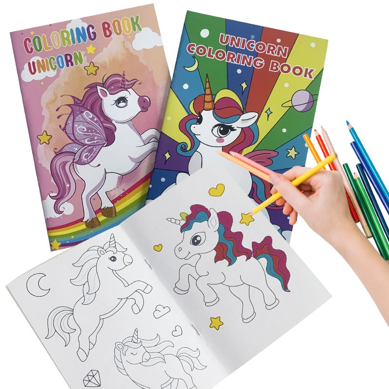 children's coloring book customized printing adult hard cover with Matte stickers mandala magic