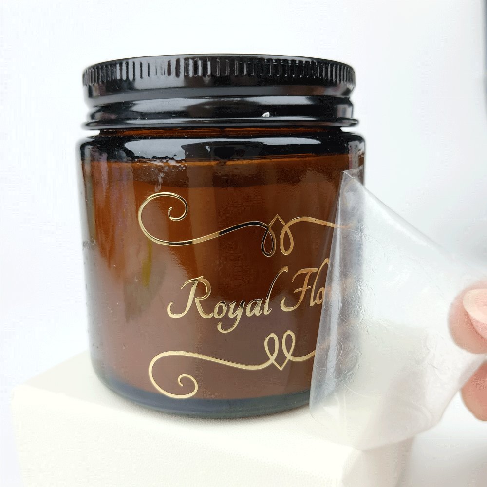 Custom 3d metal transfer cosmetic stickers brand logo gold foil transfer stickers