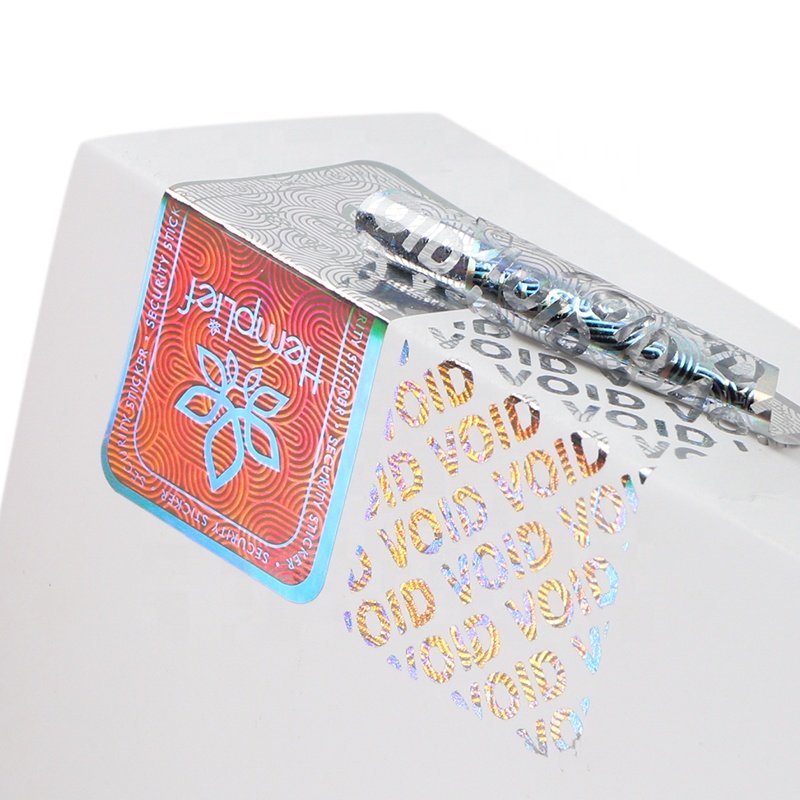 Custom printing adhesive security void sticker roll hologram logo sticker void hologram sticker label for packaging security