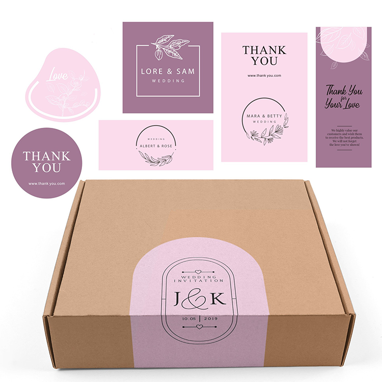 Custom Packaging Box Logo Printed Seal Stickers Private Shipping Box Thank You Supporting My Business Label Waterproof OEM