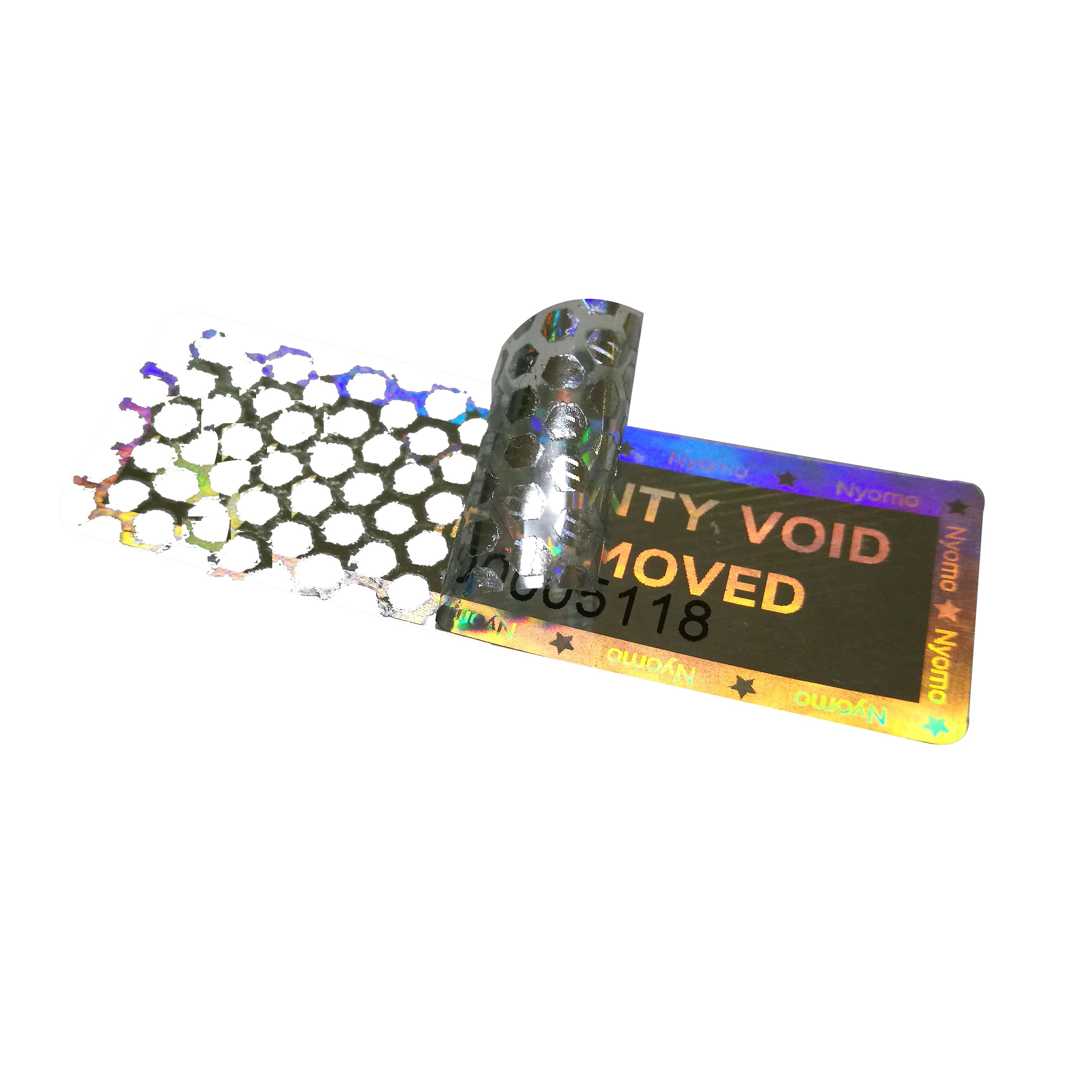 Easy damaged anti-theft one time use optical various ink custom hologram sticker