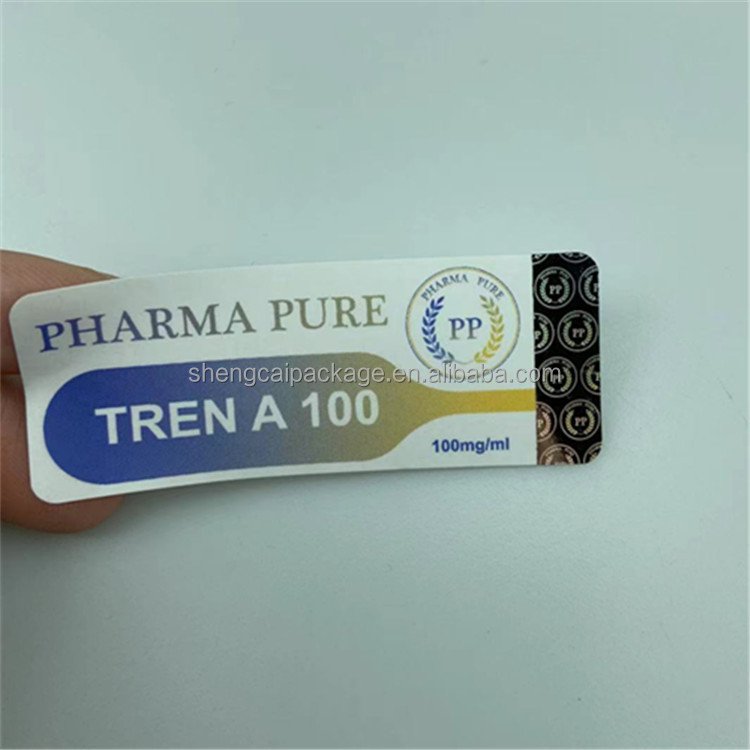 Custom printing pharma labs label sticker hologram 10ml vial labels security code holographic