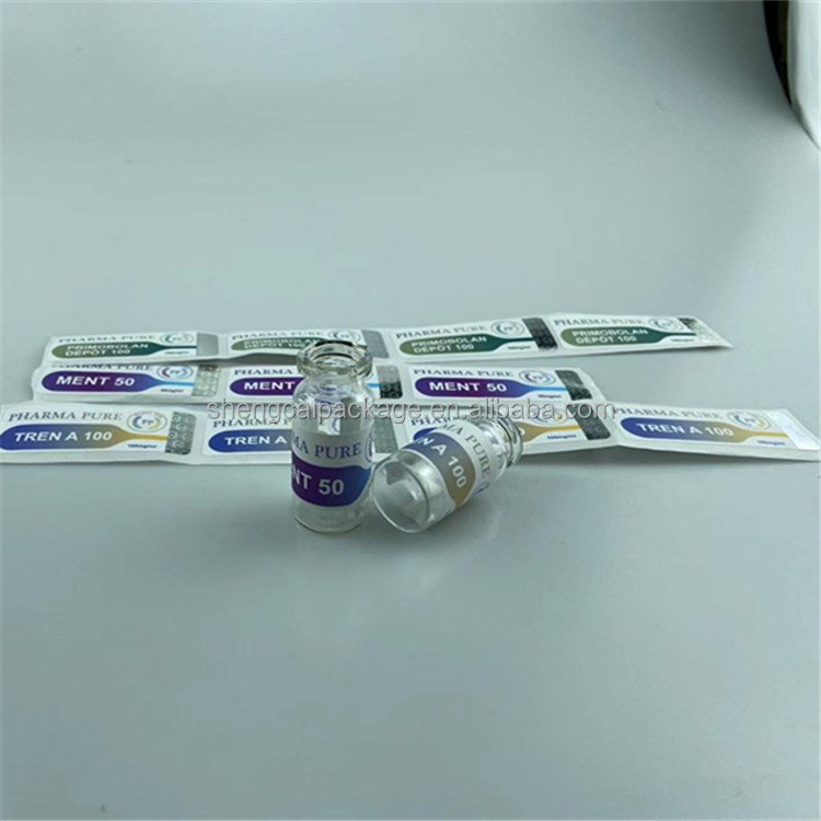 Custom printing pharma labs label sticker hologram 10ml vial labels security code holographic