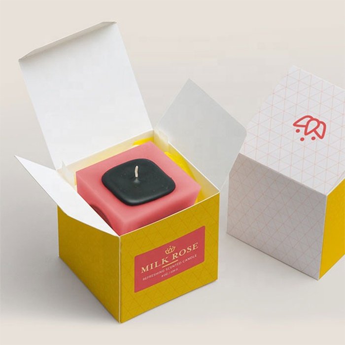 custom colorful own logo printing disposable foldable gift box candle packaging paper box