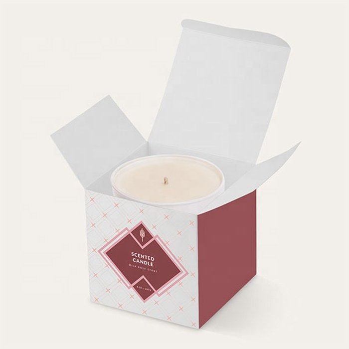 custom colorful own logo printing disposable foldable gift box candle packaging paper box