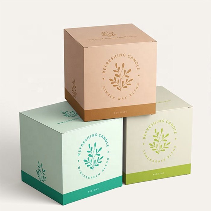 custom colorful own logo printing disposable foldable gift box candle packaging paper box