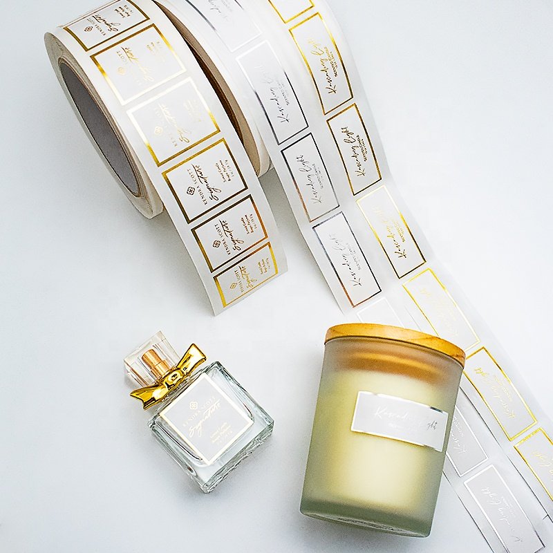 Donghong factory custom private label cosmetic products logo sticker luxury packaging labels