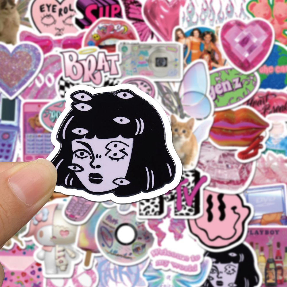 58PCS Vintage Y2k DIY Graffiti Waterproof Stickers Aesthetic Laptop Motor Luggage Guitar Phone Skateboard Classic Kids Toys