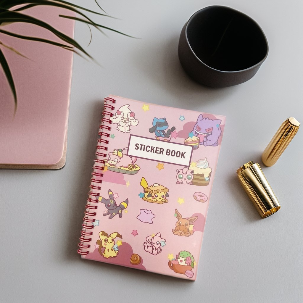 Factory Price Promised Quality CMYK Printing Cover Wire O Spiral Cartoon Affordable Saddle Stitch Reusable Sticker Book Custom