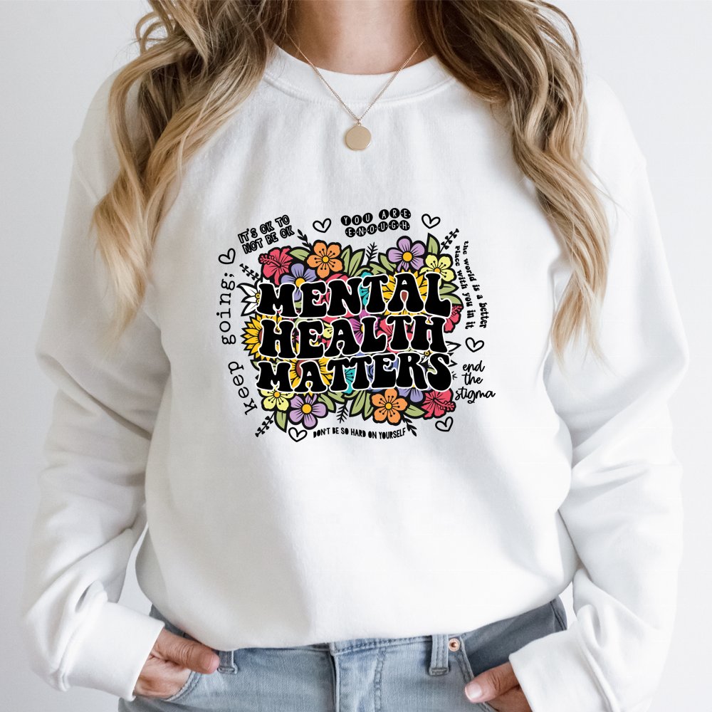 Custom Positive Kindness Letters Plastisol DTF Transfers Printing Mental Health Matter Labels Heat Transfer Stickers For T-shirt