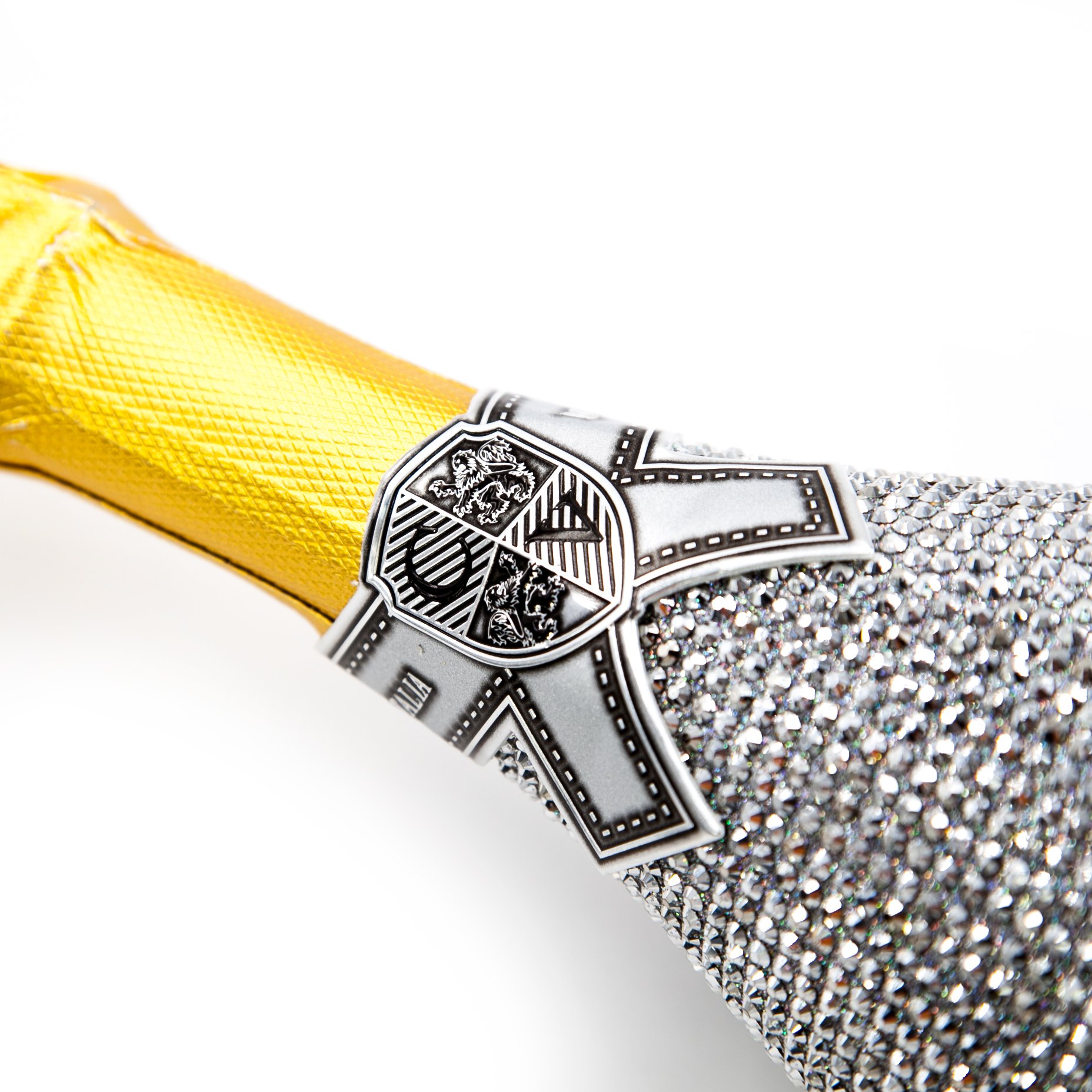Wholesale 750ml golden silver bling fashion diamond glass wine bottle stickers for wedding party