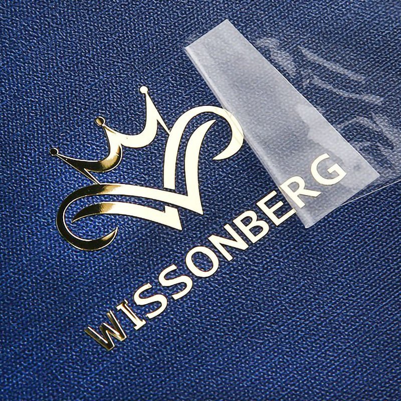 Custom Self Adhesive Metallic Letters Labels Thin Electroform Gold Nickel 3d Logo Transfer Embossed Decals Metal Stickers