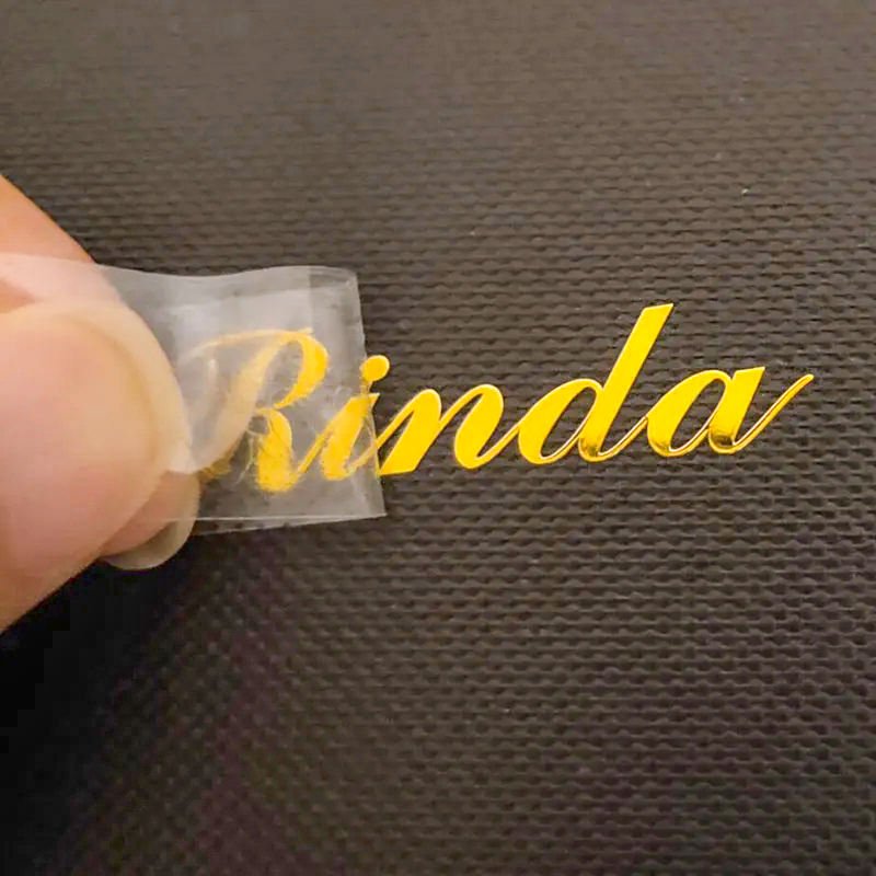 Custom Self Adhesive Metallic Letters Labels Thin Electroform Gold Nickel 3d Logo Transfer Embossed Decals Metal Stickers