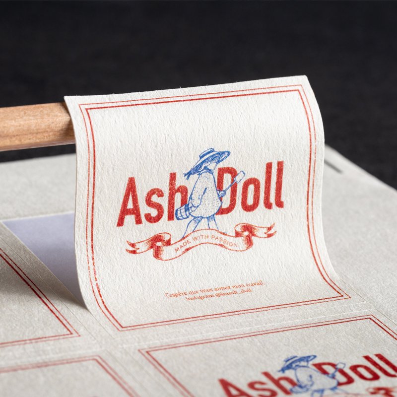 Linen Paper Labels Custom 3D Embossed Sticker Candle Label Custom Embossed