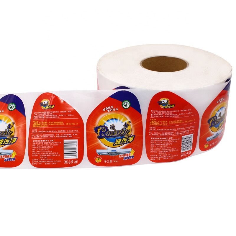 Custom Color Printed Front And Back Vinyl Label Stickers Waterproof Sticker labels Roll For Laundry Detergent