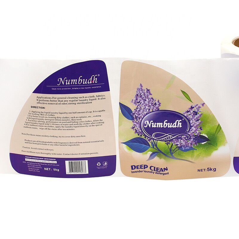 Custom Color Printed Front And Back Vinyl Label Stickers Waterproof Sticker labels Roll For Laundry Detergent