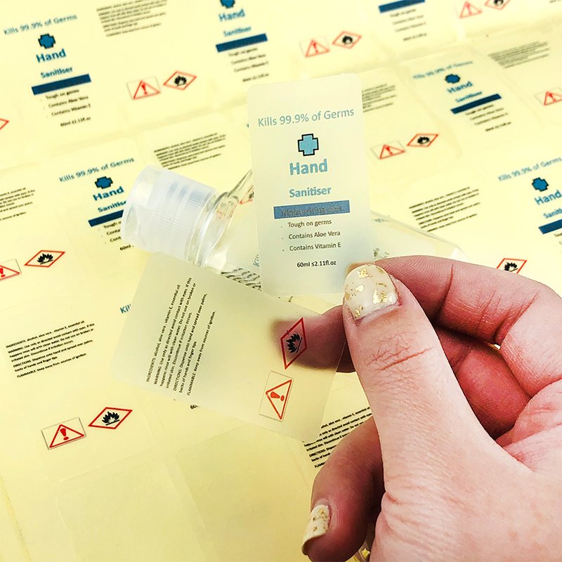 New Custom Printing Transparent Clear Gold Foil Self Adhesive Flat LOGO Label Sticker