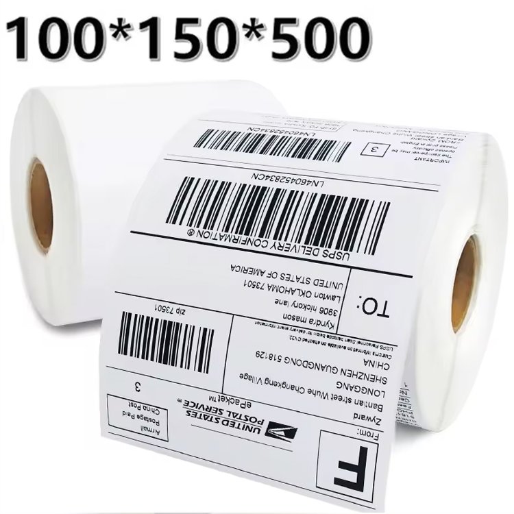 Customized 4"x6" 100x150 Thermal Label Roll Waterproof Thermal Paper Rolls Self-adhesive Shipping Labels Sticker For Packaging