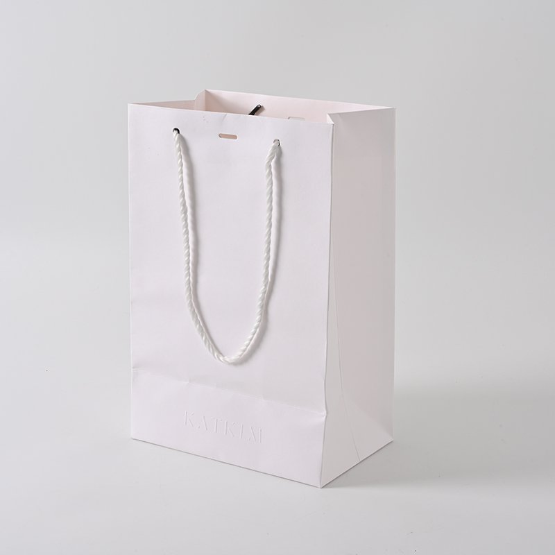 Custom Logo Printed Luxury Jewelry Gift Paper Bags High End White Kraft Paper Packaging Shopping Bag for Clothing