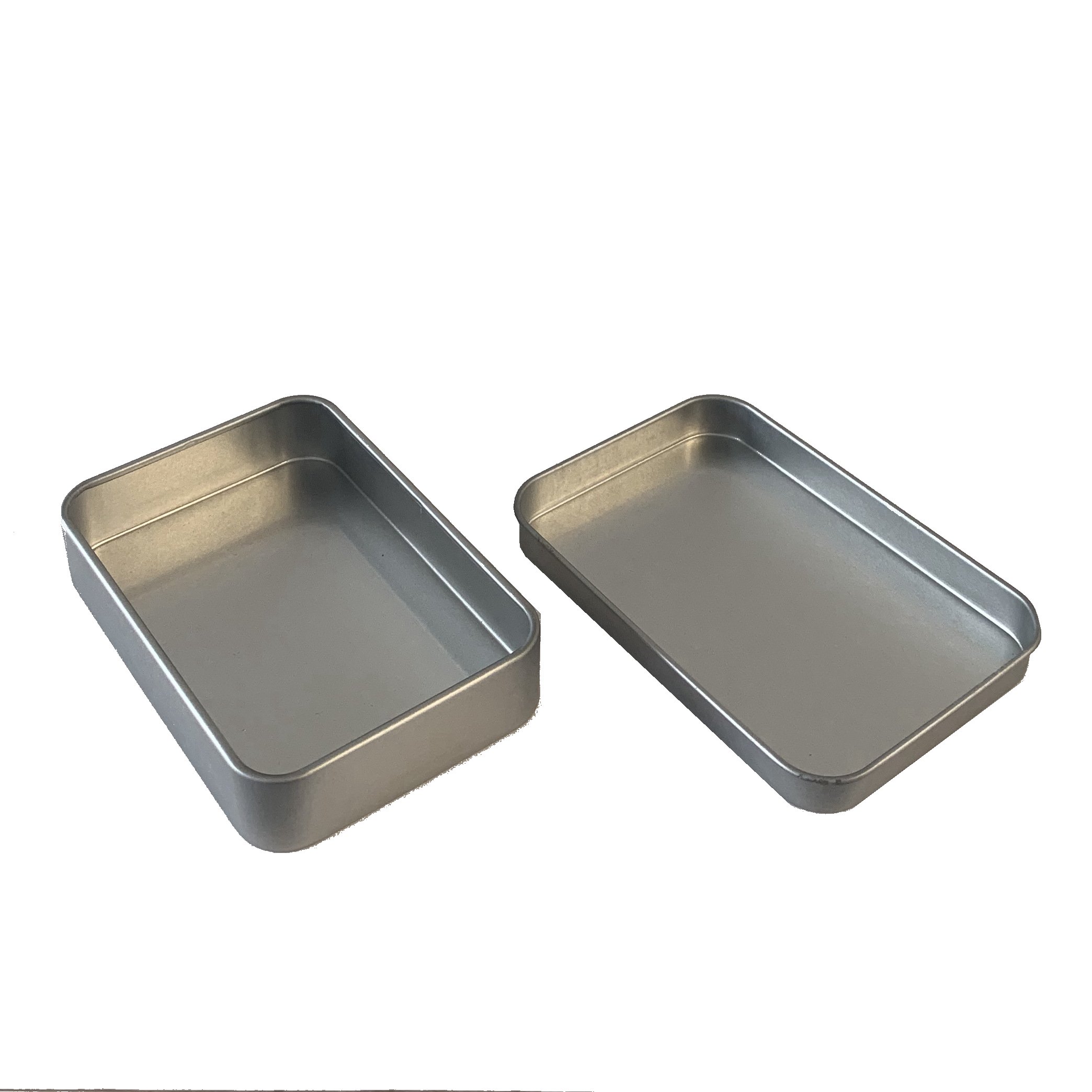 Ready to ship small rectangular tin box 88x60x18mm with silver color accept custom logo and sponge