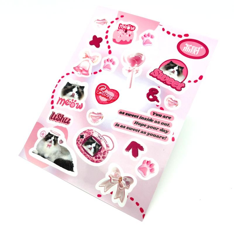 waterproof removable vinyl glitter pvc planner custom kiss cut sticker sheets printing holo sticker suppliers