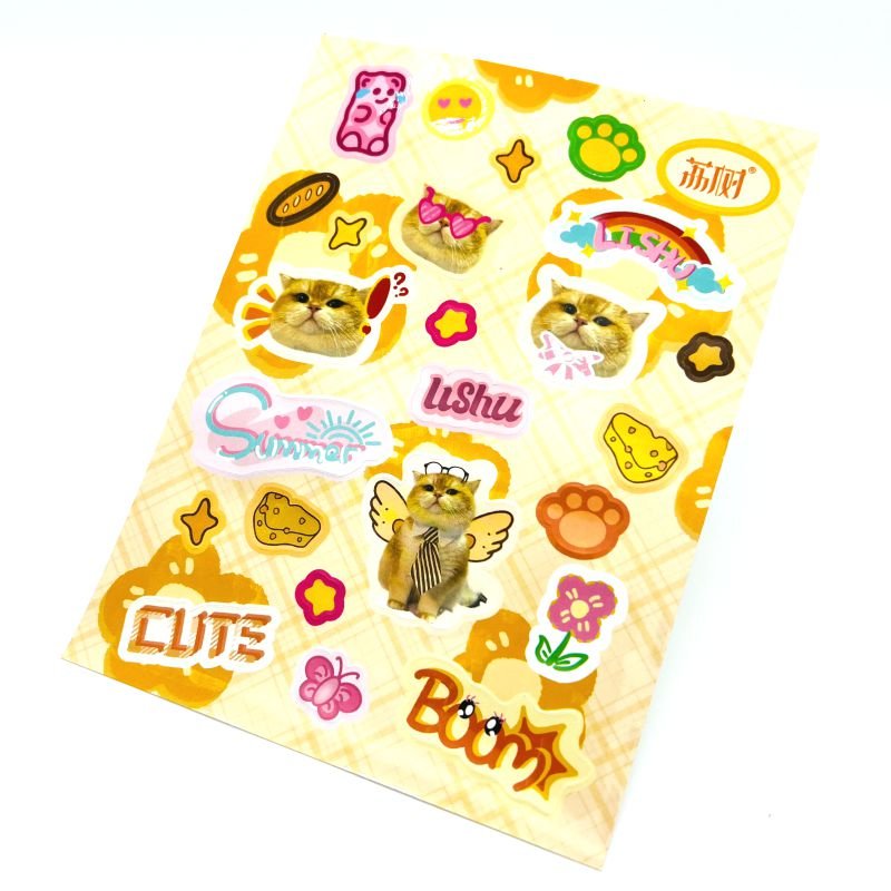 waterproof removable vinyl glitter pvc planner custom kiss cut sticker sheets printing holo sticker suppliers