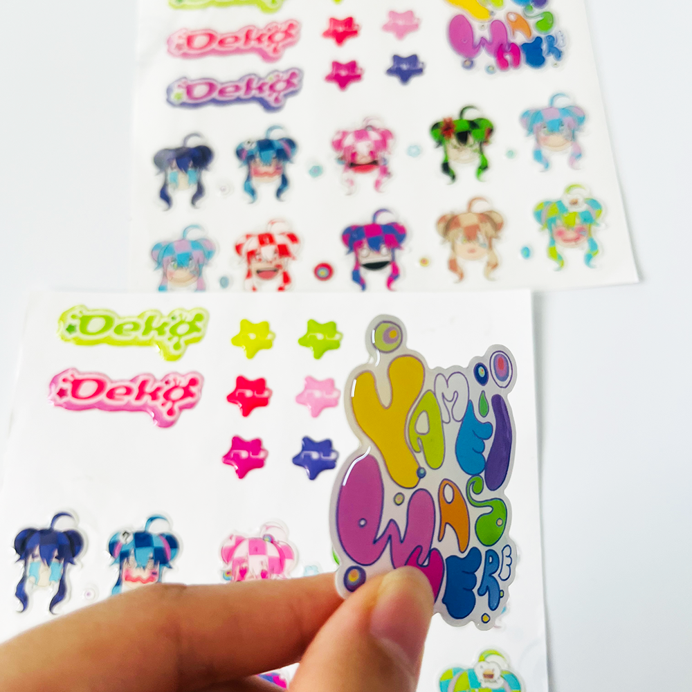 New Arrival custom 3D Epoxy Dome Decorative Sticker Sheet Custom DIY Mobile Phone Stickers