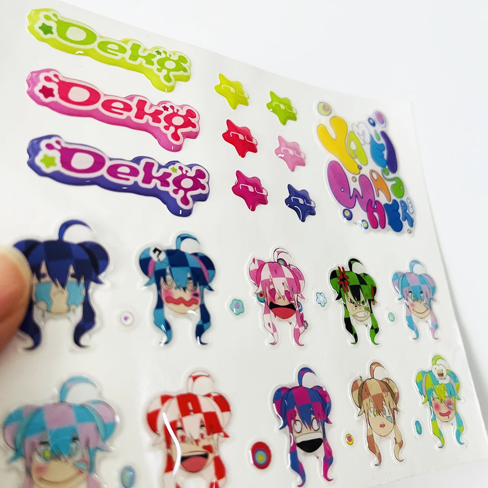 New Arrival custom 3D Epoxy Dome Decorative Sticker Sheet Custom DIY Mobile Phone Stickers