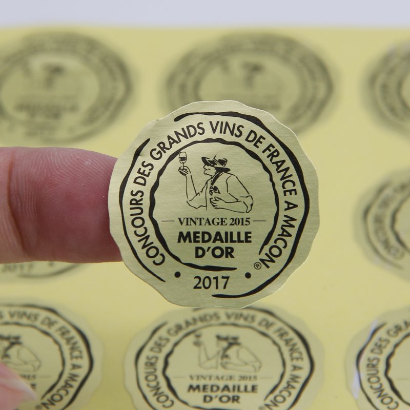 Self Adhesive Waterproof Glossy Gold Sticker Gold Foil Sticker