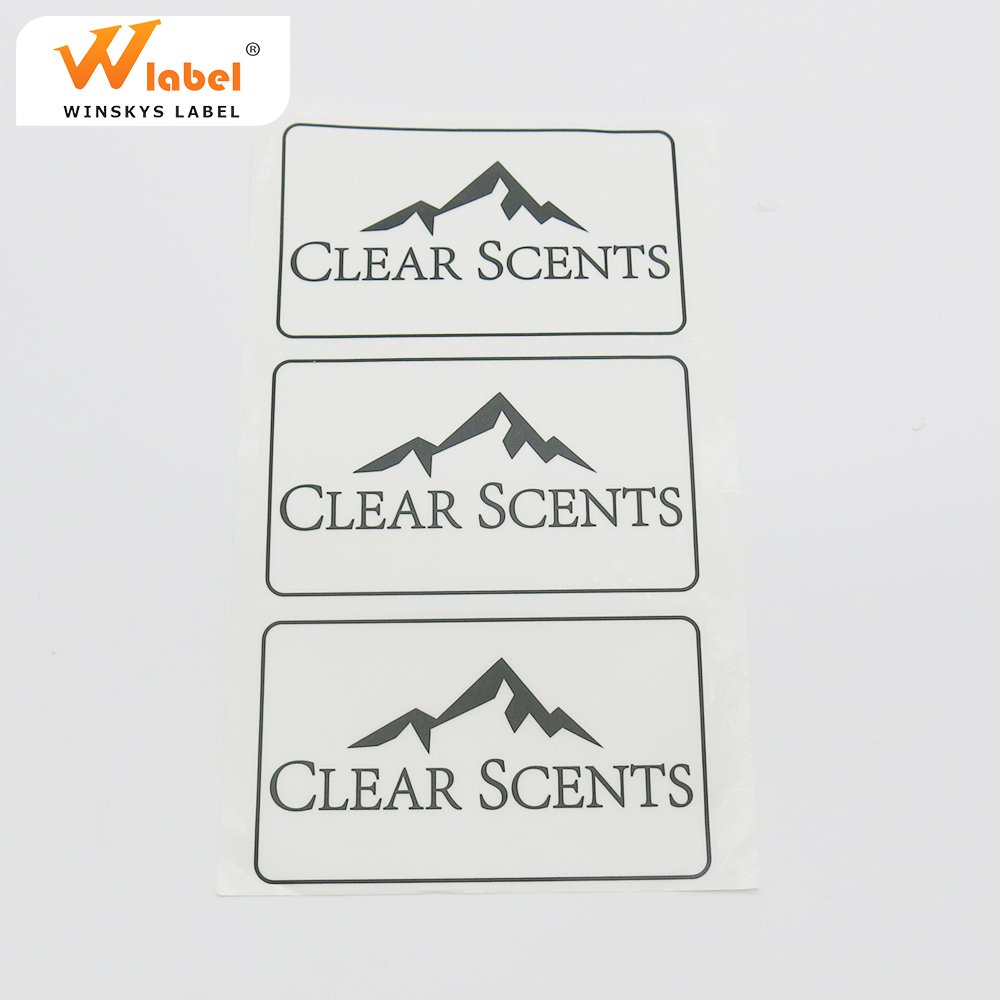 waterproof clear self adhesive custom printing PVC vinyl paper label die cut matte transparent logo sticker sheet