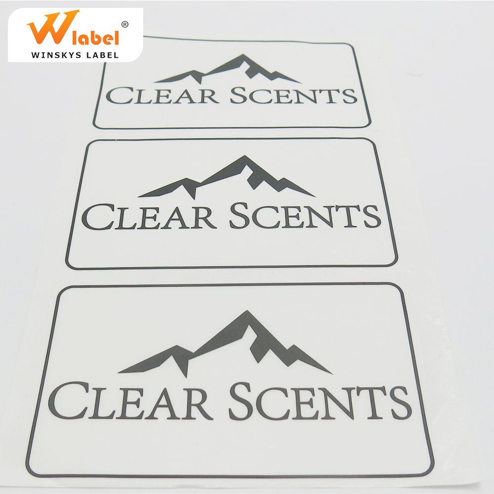 waterproof clear self adhesive custom printing PVC vinyl paper label die cut matte transparent logo sticker sheet