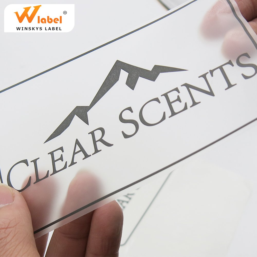 waterproof clear self adhesive custom printing PVC vinyl paper label die cut matte transparent logo sticker sheet
