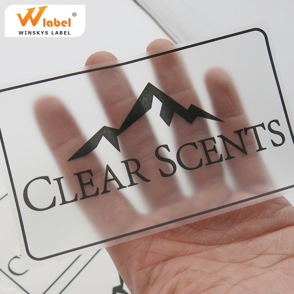 waterproof clear self adhesive custom printing PVC vinyl paper label die cut matte transparent logo sticker sheet