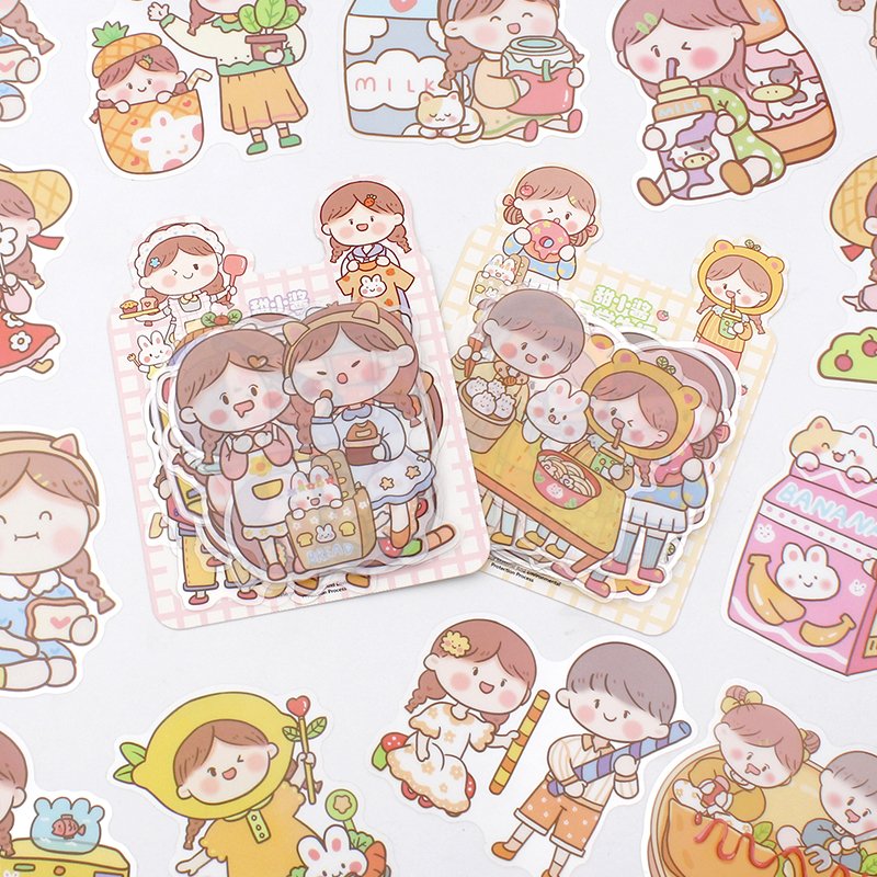 Promotional Custom Printing Decorative Kids Gift Cute Pvc Vinyl Cartoon Die Cut Kawaii Stickers