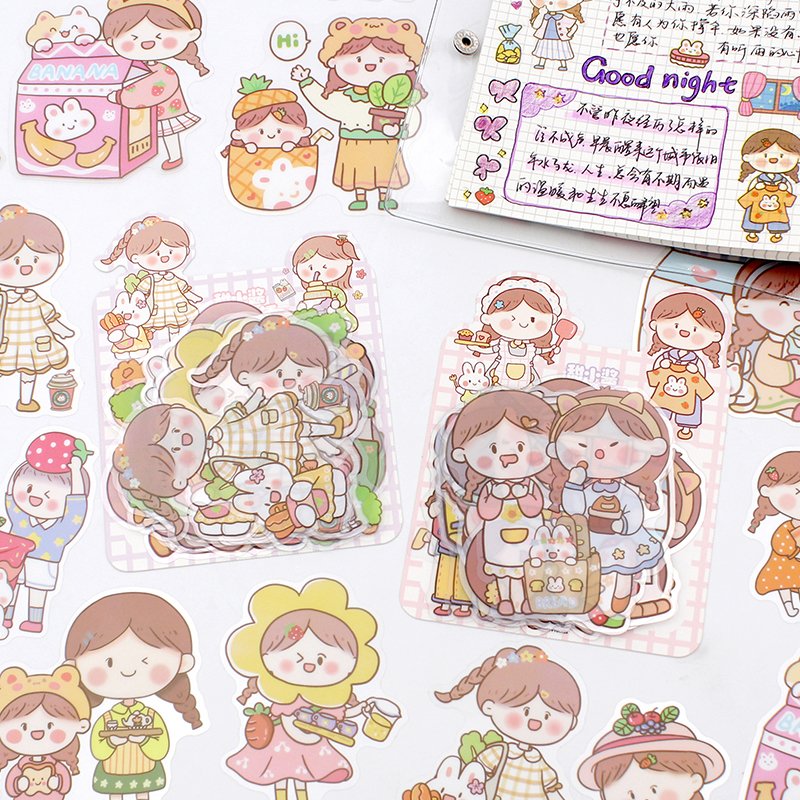 Promotional Custom Printing Decorative Kids Gift Cute Pvc Vinyl Cartoon Die Cut Kawaii Stickers