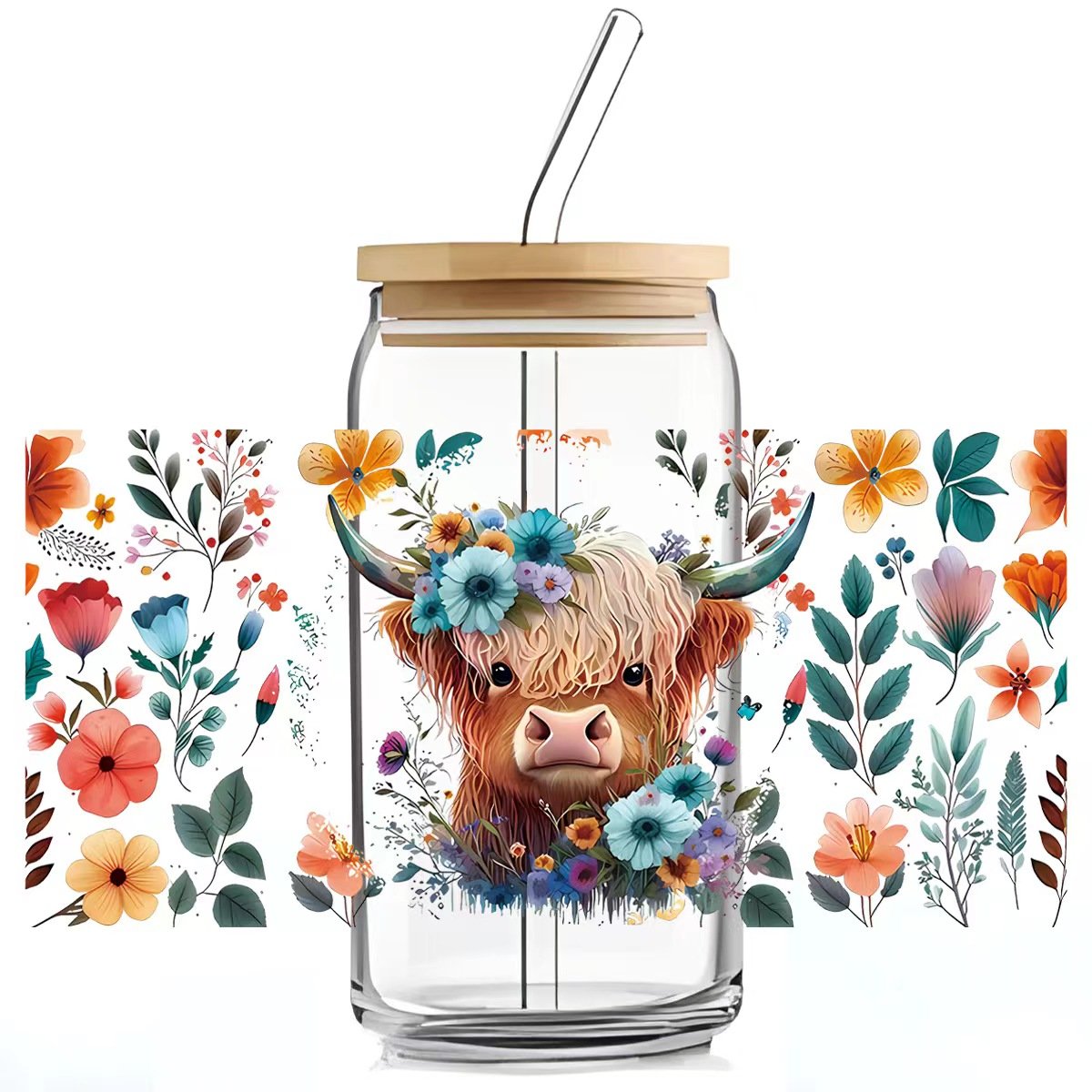 journaling packaging planner UV DTF Cup Wraps Highland Cow UV Dtf Cup Transfer stickers