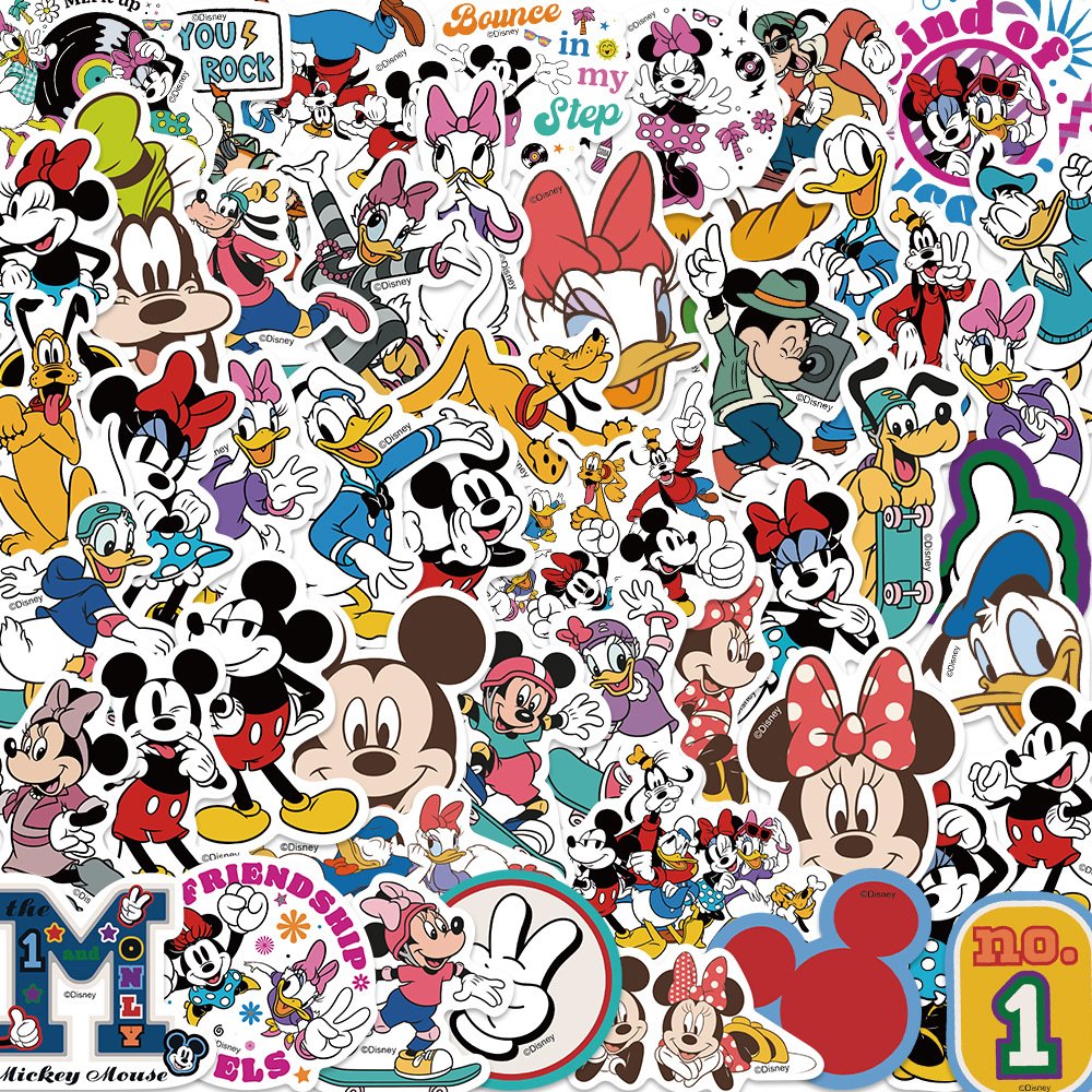 50 Mouse and duck. graffiti stickers can decorate guitars, suitcases. Waterproof stickers. Disney. Authorized original.