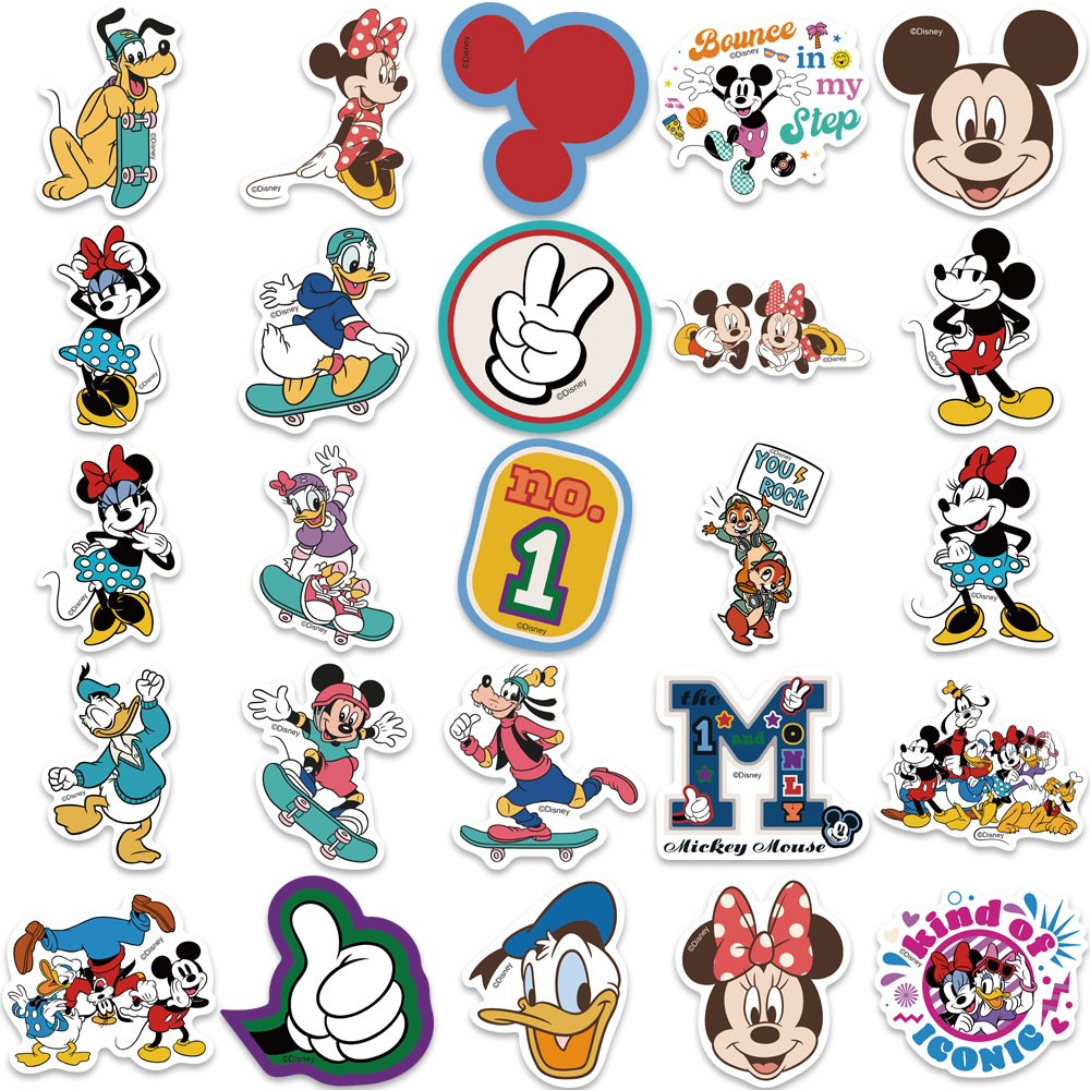 50 Mouse and duck. graffiti stickers can decorate guitars, suitcases. Waterproof stickers. Disney. Authorized original.